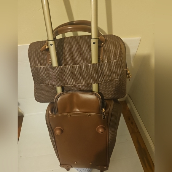 London Fog Oxford Houndstooth 2Piece Carry-On Luggage SetWheeled  Airln Approved - Picture 6 of 11